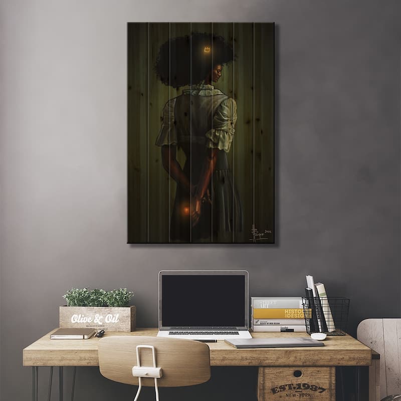 This Little Light Of Mine Print On Wood by Aluu Prosper - Multi-Color