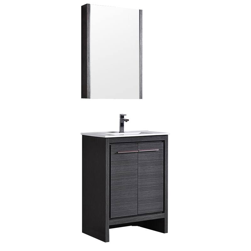 Solid Wood Bathroom Vanity with Mirror Medicine Cabinet