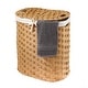 preview thumbnail 18 of 26, Seville Classics Handwoven Lidded Oval Double Laundry Hamper, 22.75" W x 13" L x 24" H