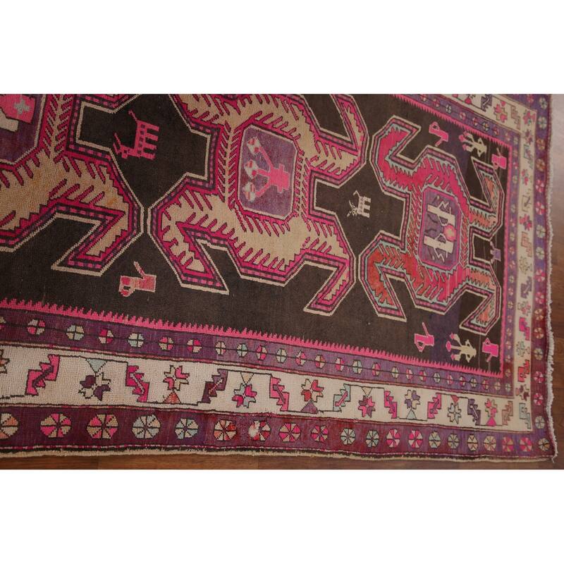 Ardebil Persian Runner Rug Hand-knotted Vintage Wool Carpet - 4'2" x 9'9"