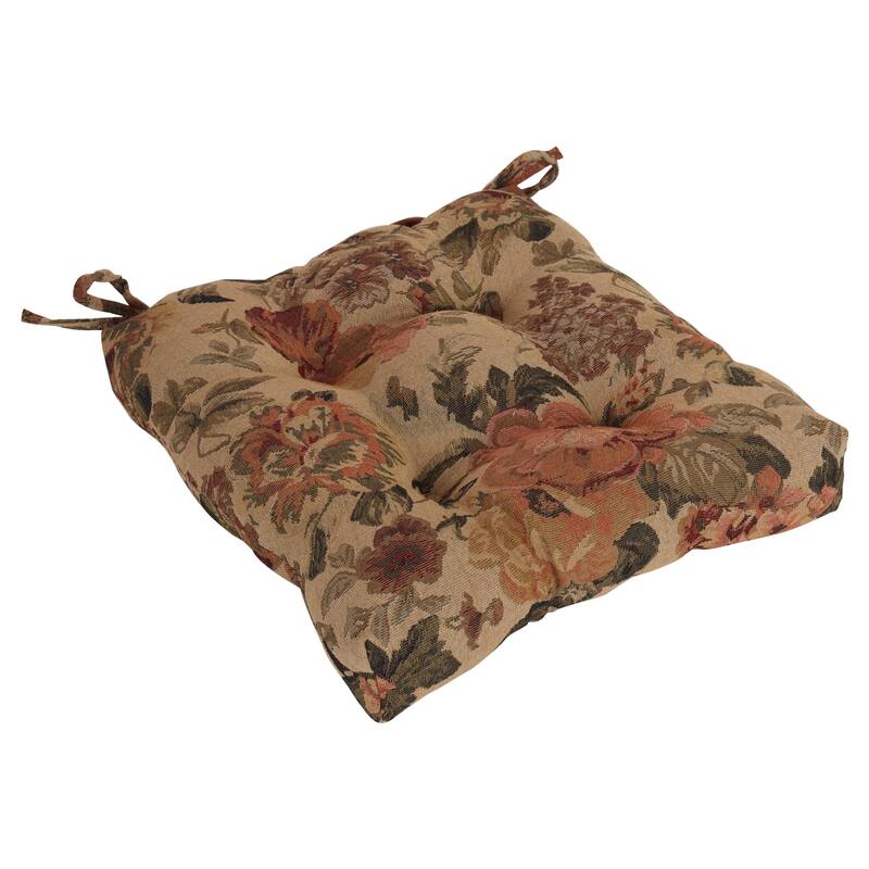 16-inch Square Woven Tapestry Tufted Chair Cushions (Set of 2 or 4) - 16 x 16