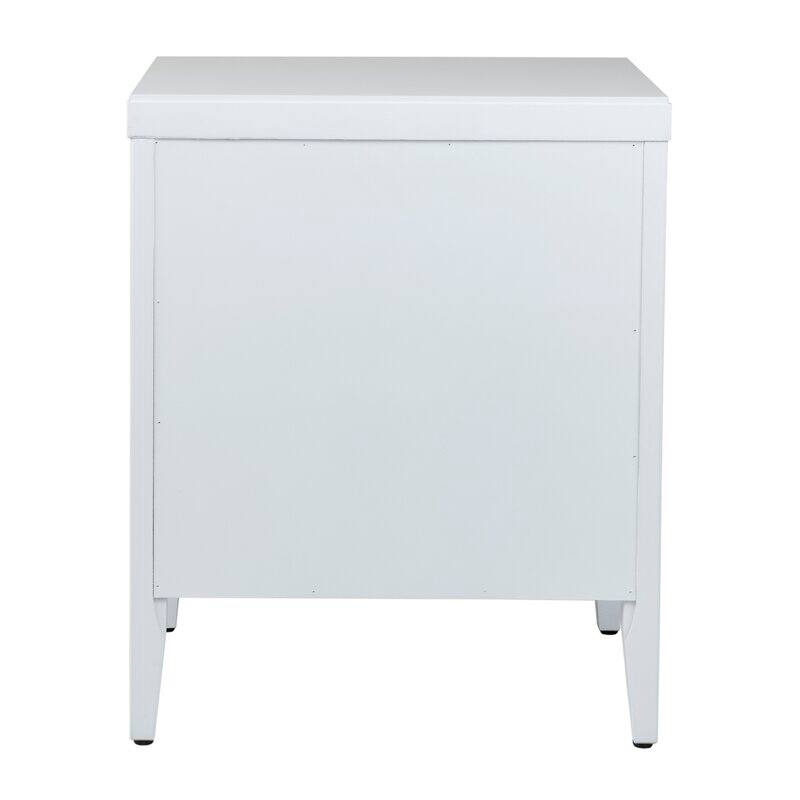 Painted Wood Storage Nightstand With Drawers by East at Main