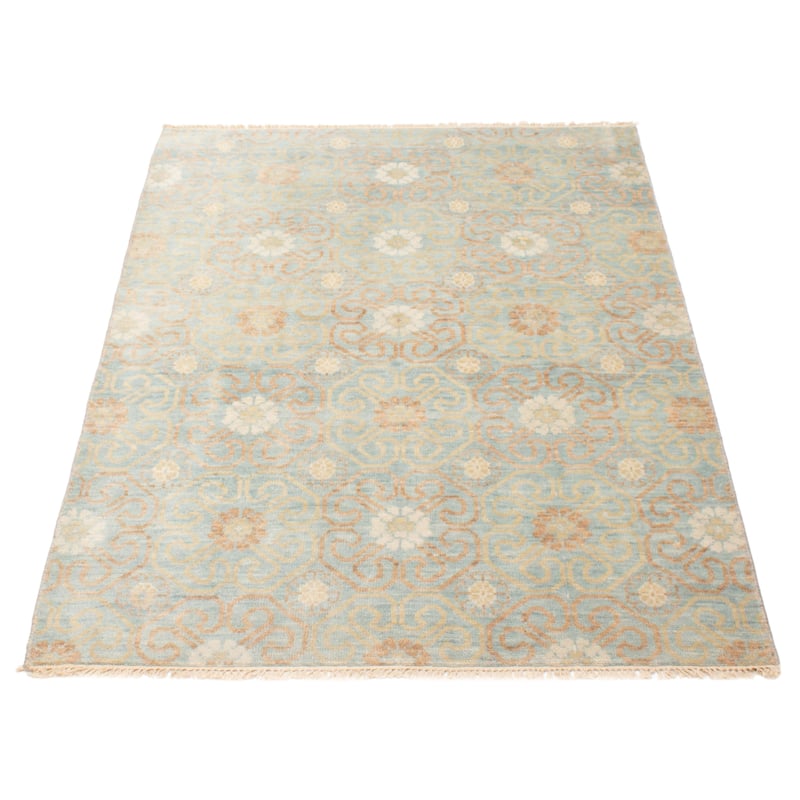 ECARPETGALLERY Hand-knotted Mystique Light Blue Wool Rug - 5'0 x 7'1