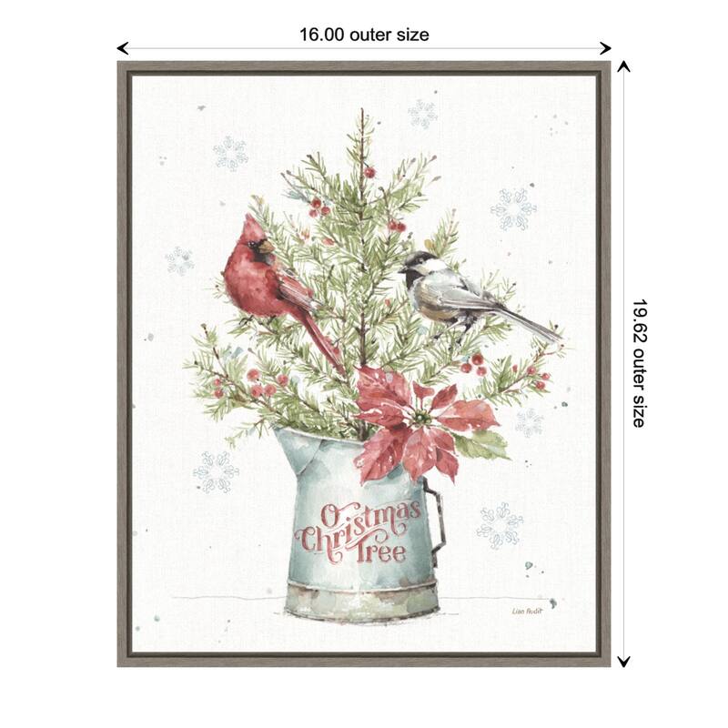 A Christmas Weekend II with Chickadee by Lisa Audit Framed Canvas Wall Art