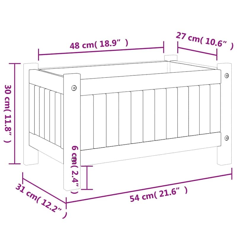 vidaXL Garden Planter with Liner Outdoor Flower Pot Box Solid Wood Acacia