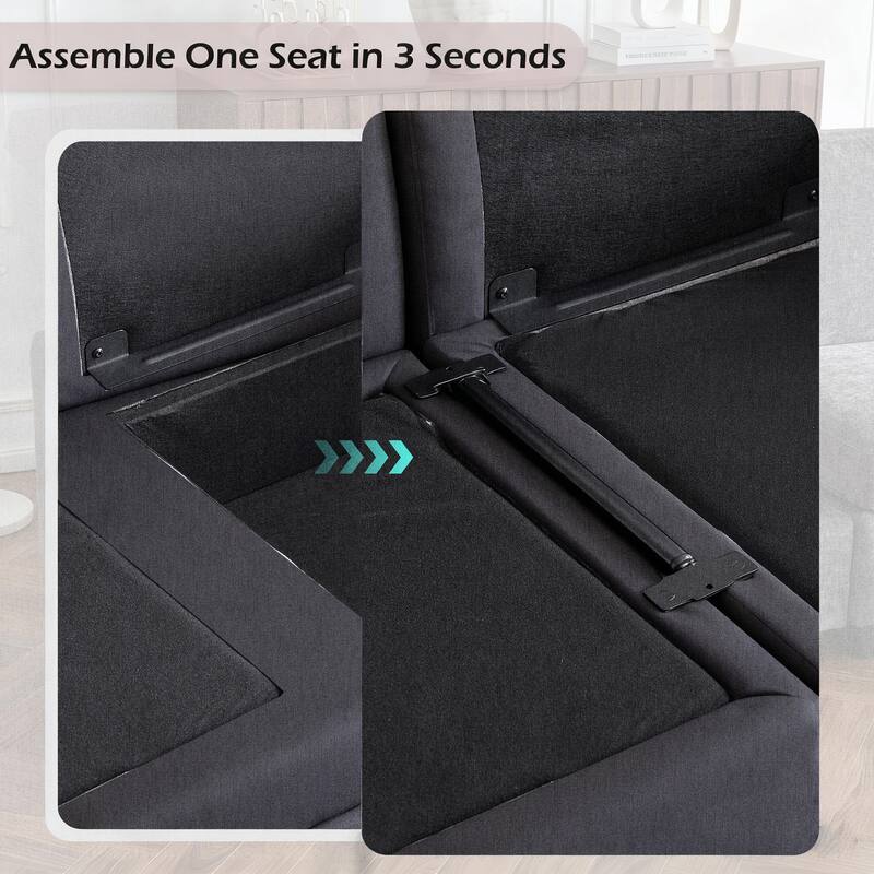 Erommy 6/7-Piece Modular Sectional Sofa – Reversible L-Shaped Couch with Hidden Storage, Space-Saving Living Room Furniture