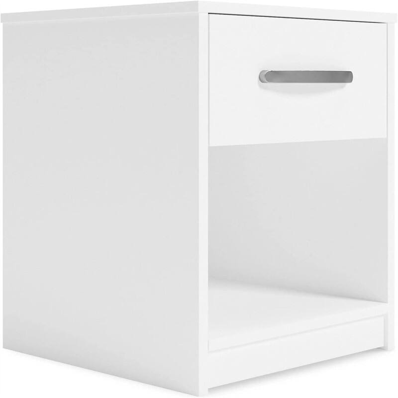 Finch Modern 1 Drawer Night Stand with Open Cubby Black