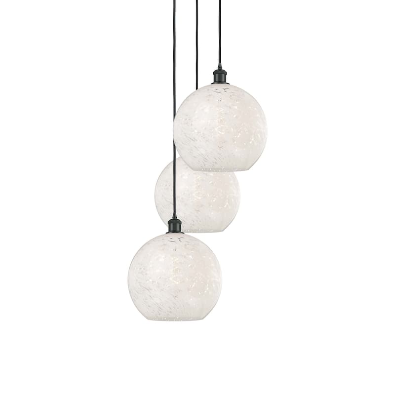 Innovations Lighting 113B-3P-14-19 White Mouchette Pendant White - Matte Black