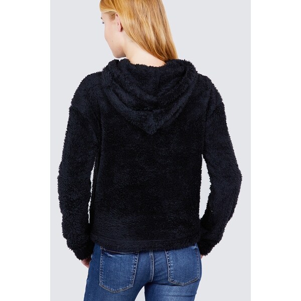 black fuzzy sweatshirt