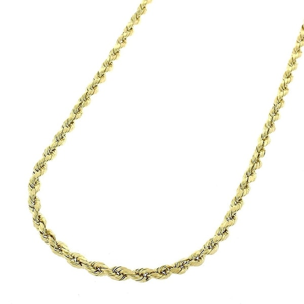 10K Yellow Gold 2MM Hollow Rope Diamond-Cut Braided Twist Link Necklace Chains, Gold Chain for Men & Women, 100% Real 10K Gold. Opens flyout.