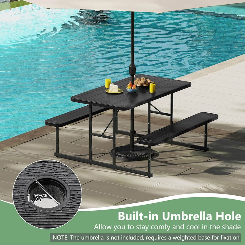 Costway Picnic Table Bench Set for 2-4 People Outdoor Rectangular - See Details