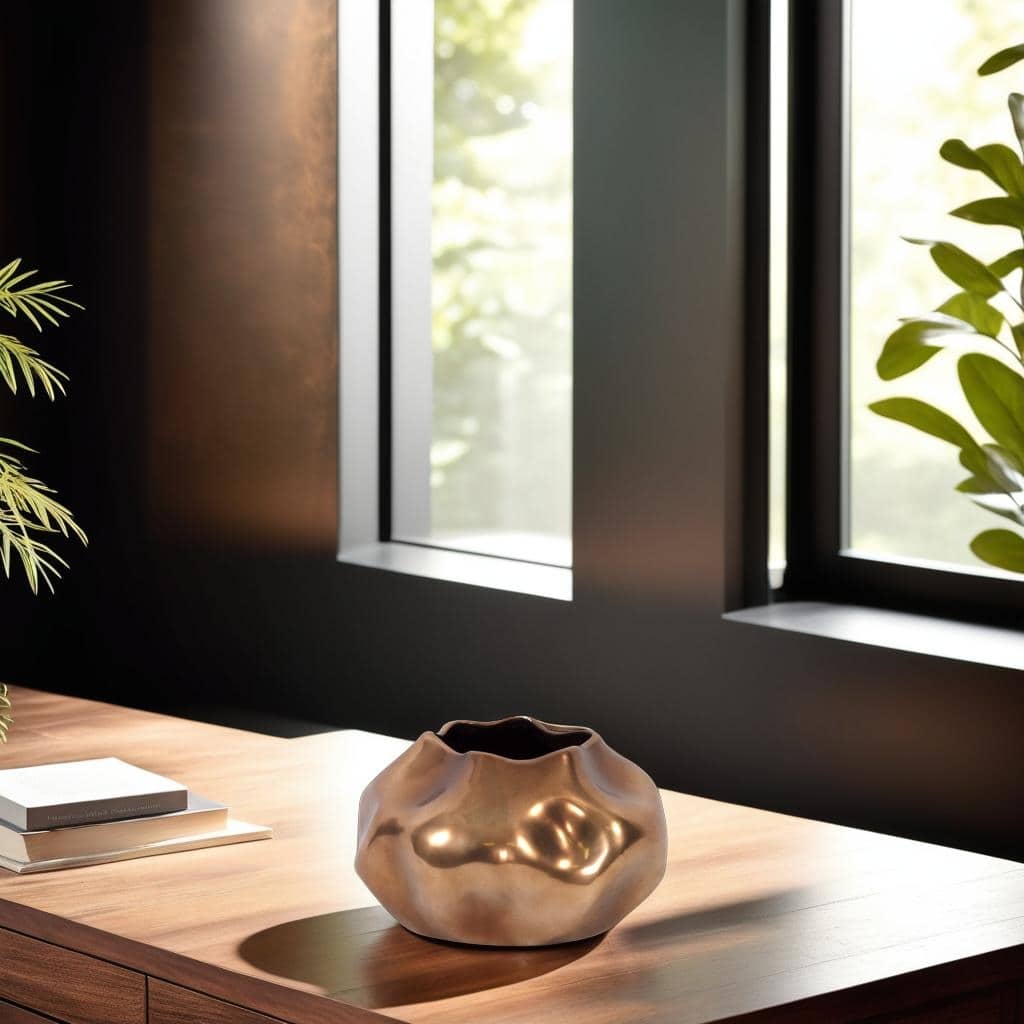 Allan Andrews Matte Bronze Abstract Ceramic Vase