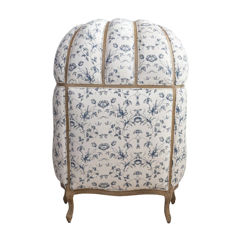 Cotton and Linen Upholstered Balloon Chair with Pattern - 44.0"L x 31.25"W x 61.5"H