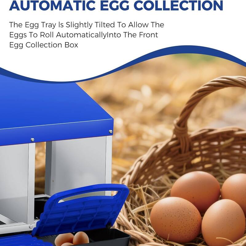 Roll-Away Nesting Boxes for Chickens Coop with Perch