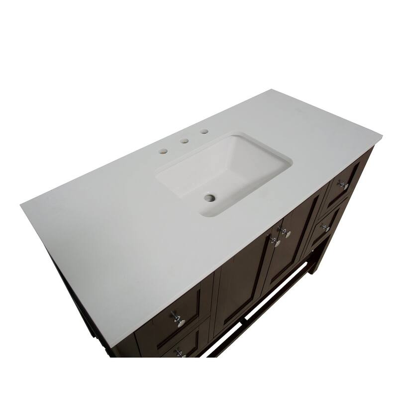 KitchenBathCollection Lakeshore 48" Bathroom Vanity with Engineered White Top