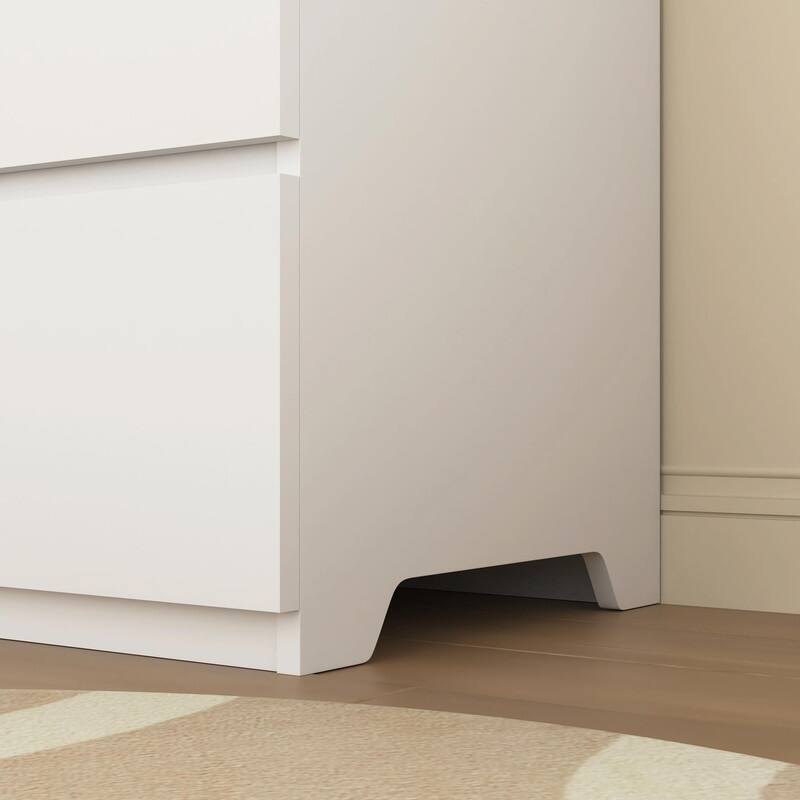 6-Drawer Wooden Storage Cabinet, Dresser & Clothes Organizer, Wide Storage Tower