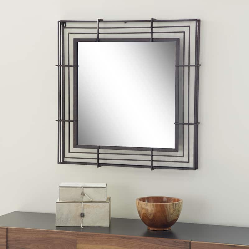 Metal Wall Mirror - Brown - Roche River Decor