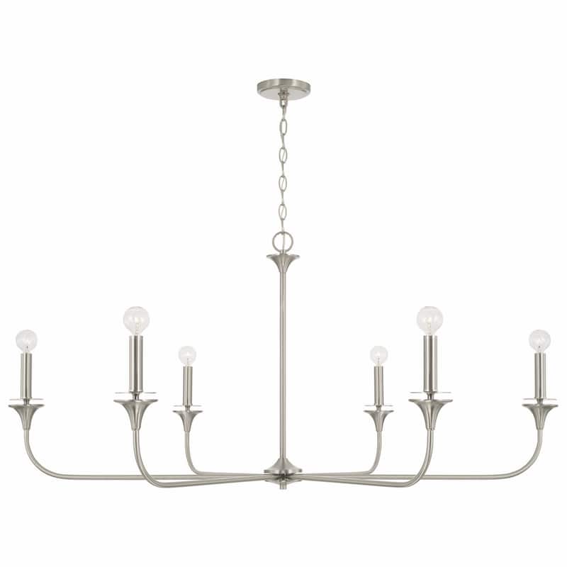 Presley 6-light Hanging Chandelier - Brushed Nickel