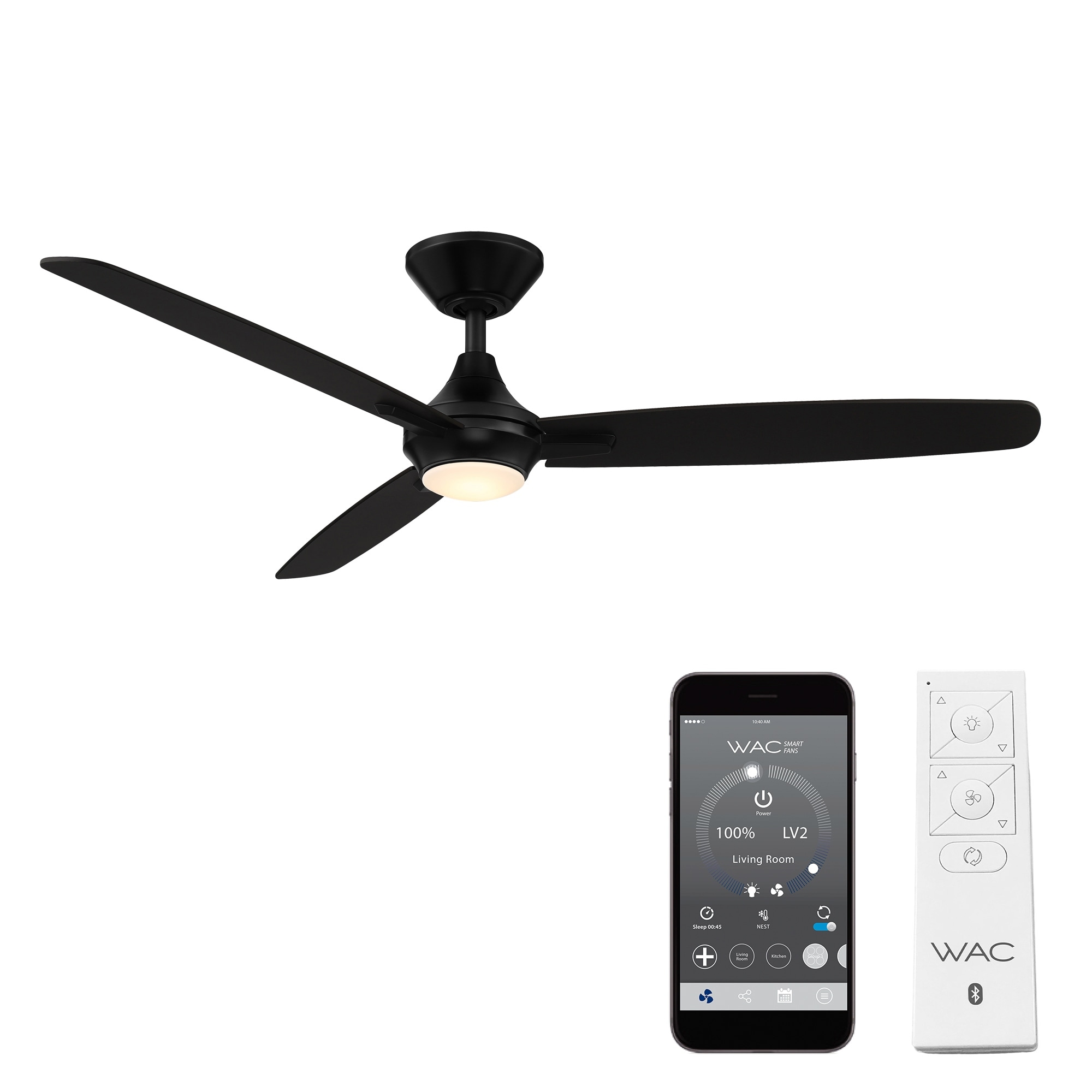 Blitzen Indoor/Outdoor 3-Blade Smart Ceiling Fan 54in with 3000K LED Light  Kit and Remote Control 54 Bed Bath  Beyond 32887805