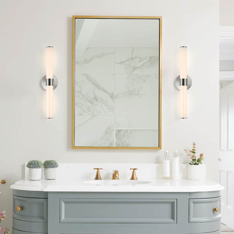 Elyse 20.13" 1-Light Industrial Mid-Century Iron Integrated LED Vanity Light, by JONATHAN Y