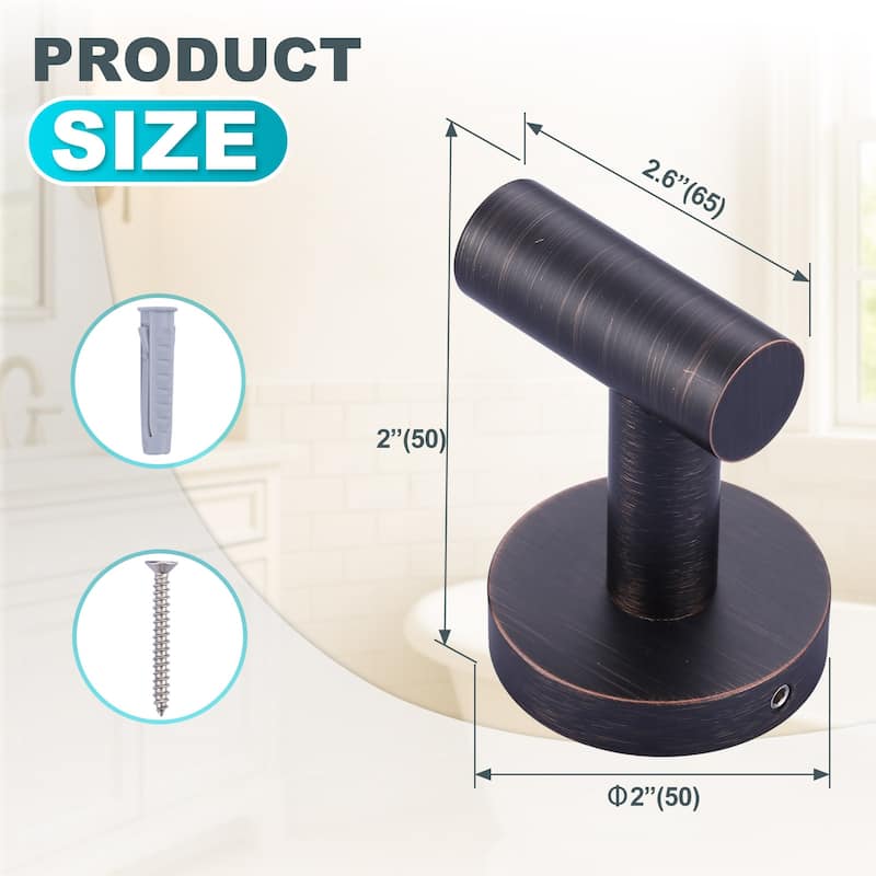 WOWOW Stainless Steel J-Hook Robe/Towel Hook 4 PCS