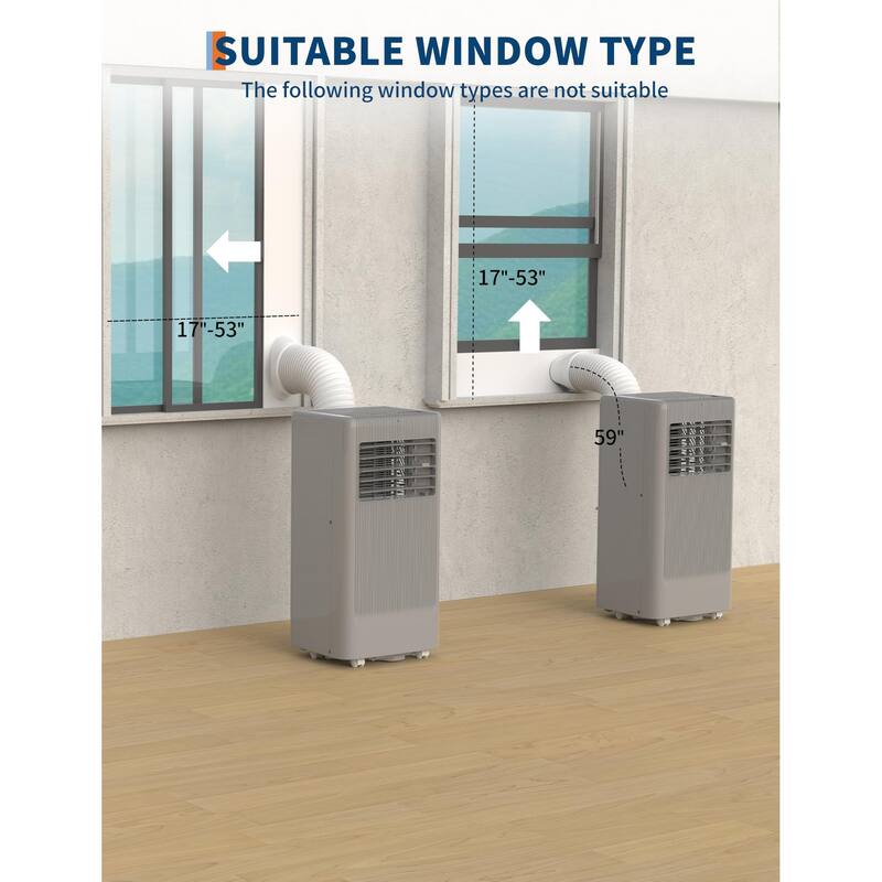8000/10000 BTU 3-in-1 Portable Air Conditioner with Dehumidifier & Fan, Quiet AC for Bedroom with Remote,Window Kit
