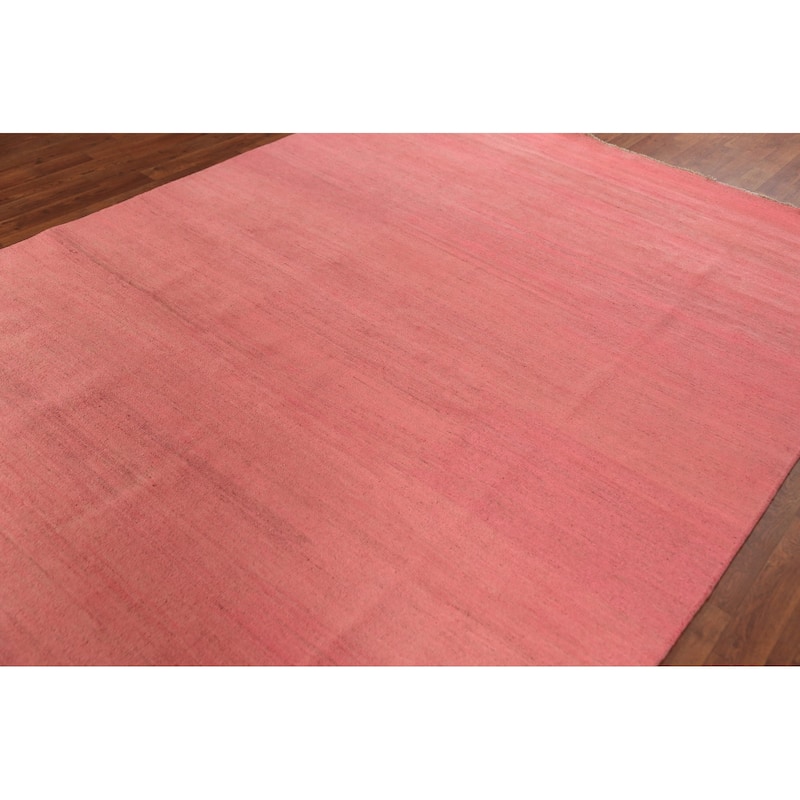 Pink Modern Gabbeh Area Rug Handmade Bedroom Wool Carpet - 6'7" x 9'8"