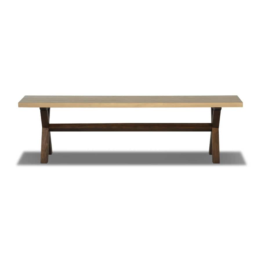 Cascais Solid Wood Bench with Trestle Base