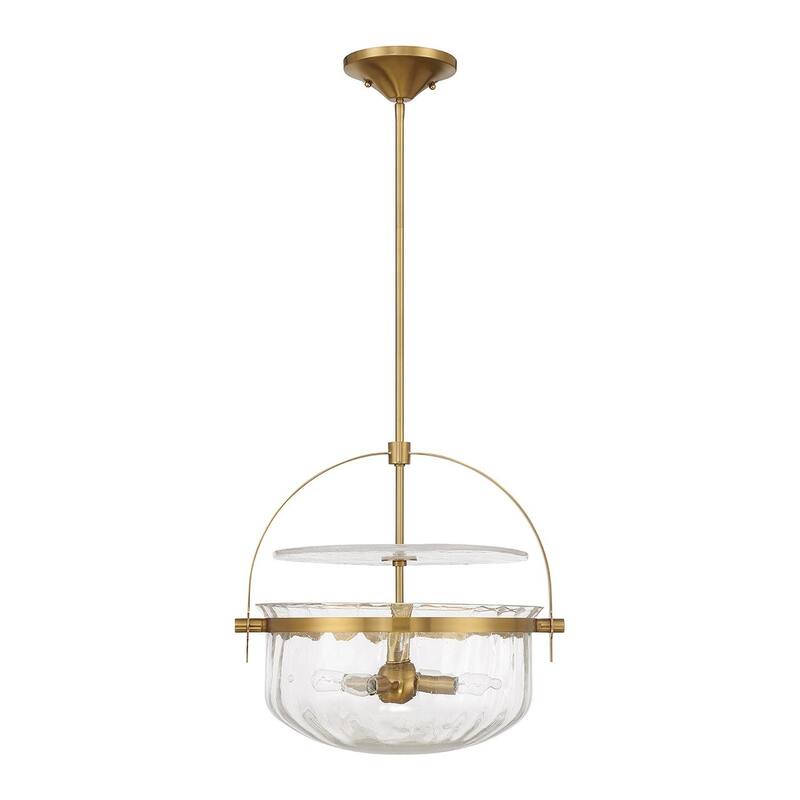 Denmar Four Light Convertible Semi-Flush/Pendant - Warm Brass