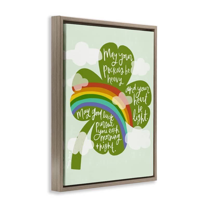 Stupell Uplifting Good Luck Rhyme Framed Floater Canvas Wall Art Design By Mandy Ford Art + Illustration