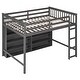 preview thumbnail 19 of 26, Full Size Loft Bed With 8 Open Storage Shelves Snd Built-in Ladder for Home