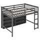 preview thumbnail 5 of 5, Grey Loft Bed with Open Storage Shelves, Built-in Ladder, Guardrail