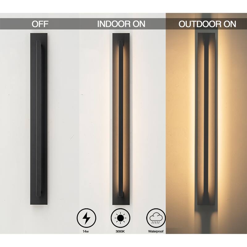 Long Modern Outdoor LED Wall Sconce
