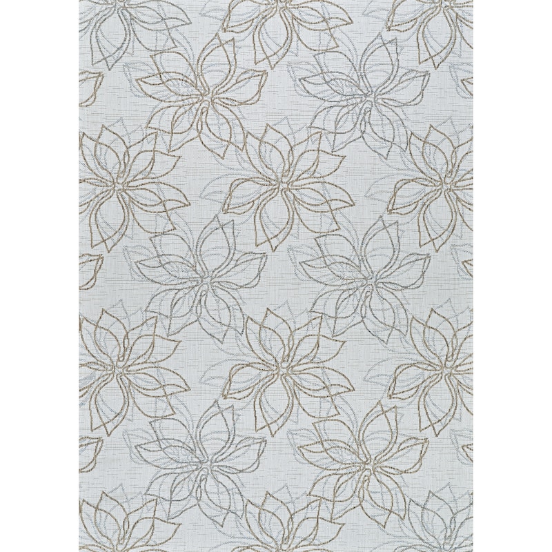 Dream Decor Rugs Grace Rosette Indoor Outdoor Area Rug - 7'10" x 10'9" - Beige