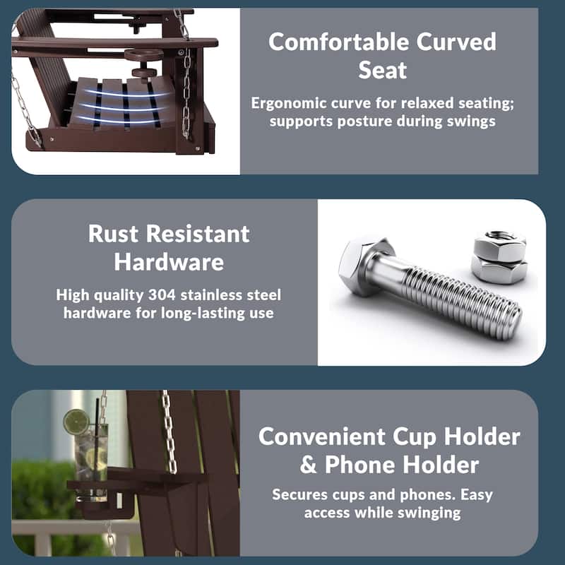 Hanniford Poly Adirondack 50 Inch Porch Swing