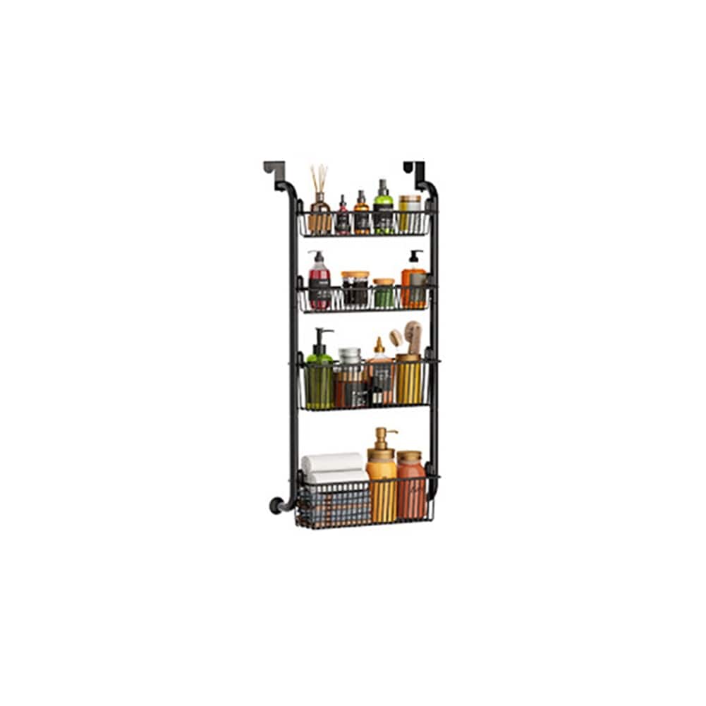 Over The Door Organizer, Metal Behind Door Hanging Storage Organizer Shelf With Adjustable Basket, Over Door Organizer