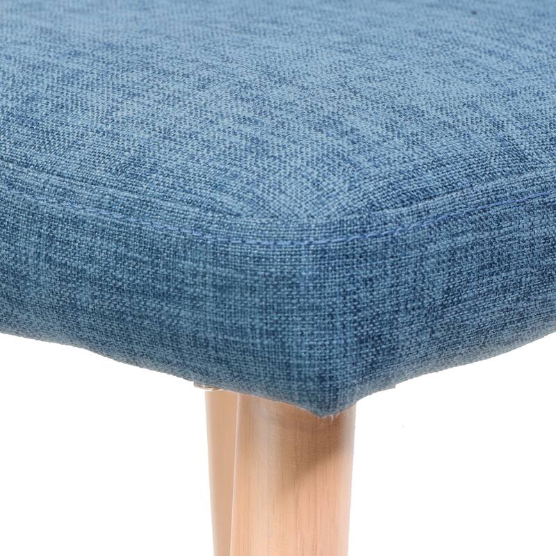 Dining Chairs Set of 2, Fabric Upholstered Armless Side Chairs, Modern Curved Back Dining Chairs for Kitchen, Living Room