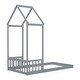preview thumbnail 33 of 31, Twin Size Pine Wood Roof-framed Headboard Floor Bed with Headboard Guardrails, without Slats
