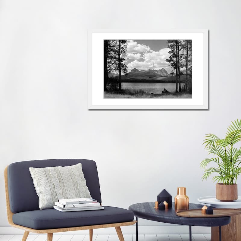 iCanvas "1960s Little Red Fish Lake In Idaho With Saw Tooth Mountains In Background Viewed" by Vintage Images