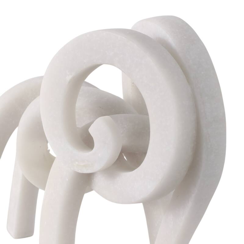 Resin Sculpture Modern Ninove Abstract Elephant Design - 10" White - 12.75" x 4.5" x 10.25"