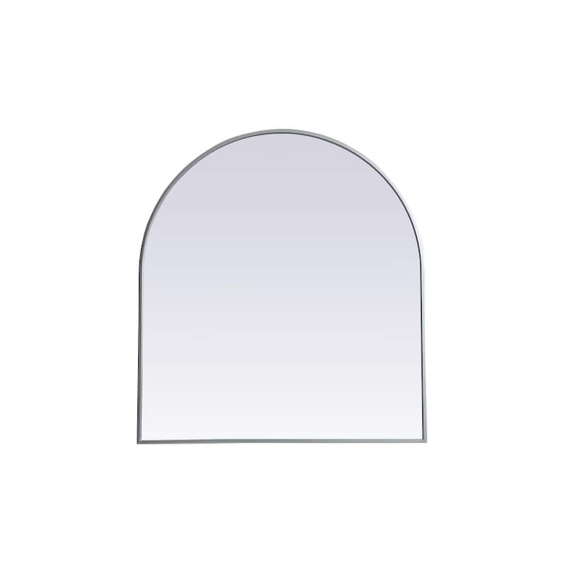 Indigo Home Metal Frame Arch Mirror 33x36 Inch - Silver