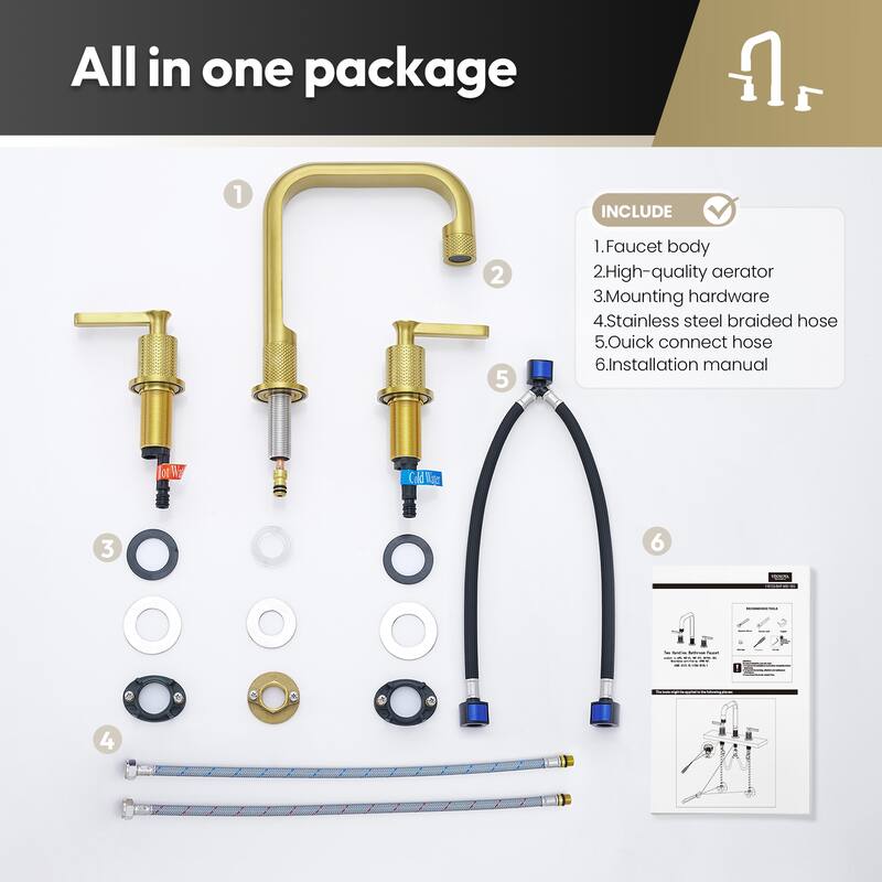 New York Widespread Bathroom Basin Sink Faucet