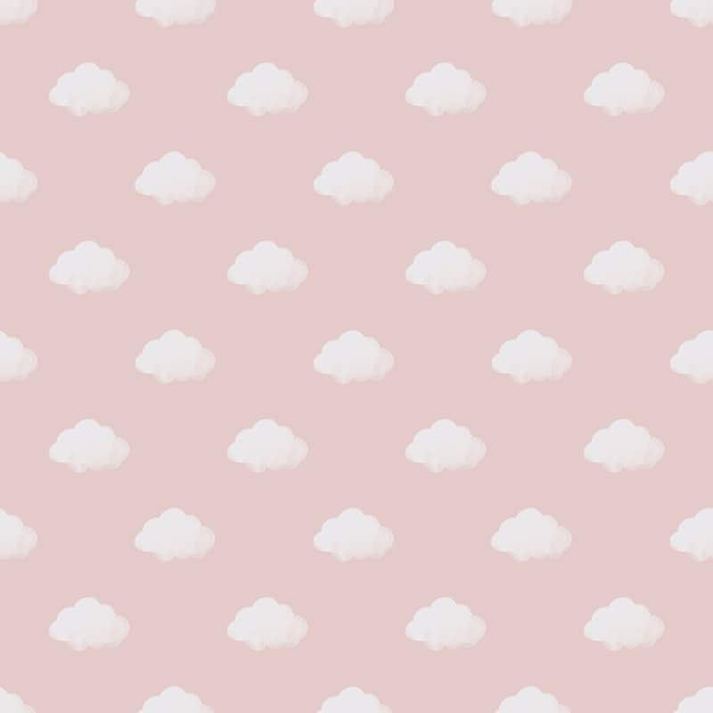 Galerie Wallcoverings Little Explorers 2 Clouds Non-woven Matte Wallpaper Roll - 33 feet x 21 inches - Pink