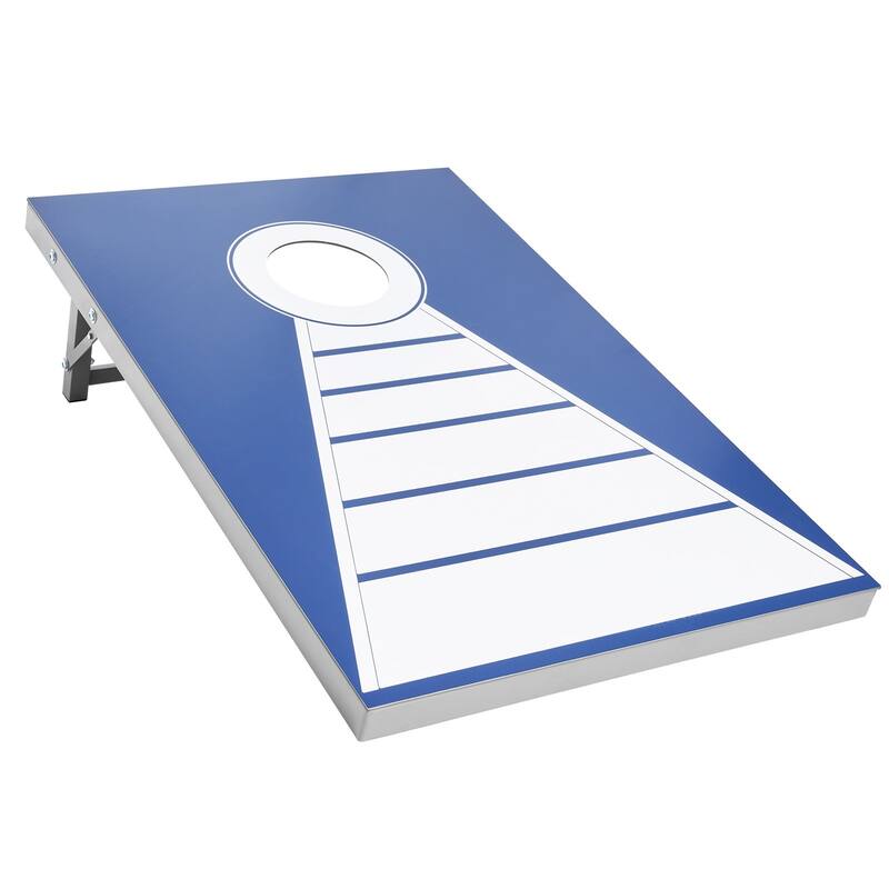 3 x 2 ft Foldable Aluminum Cornhole Game Set with 8 Bean Bags Outdoor Yard Toss Game - 3 x 2 x 0.84 ft.