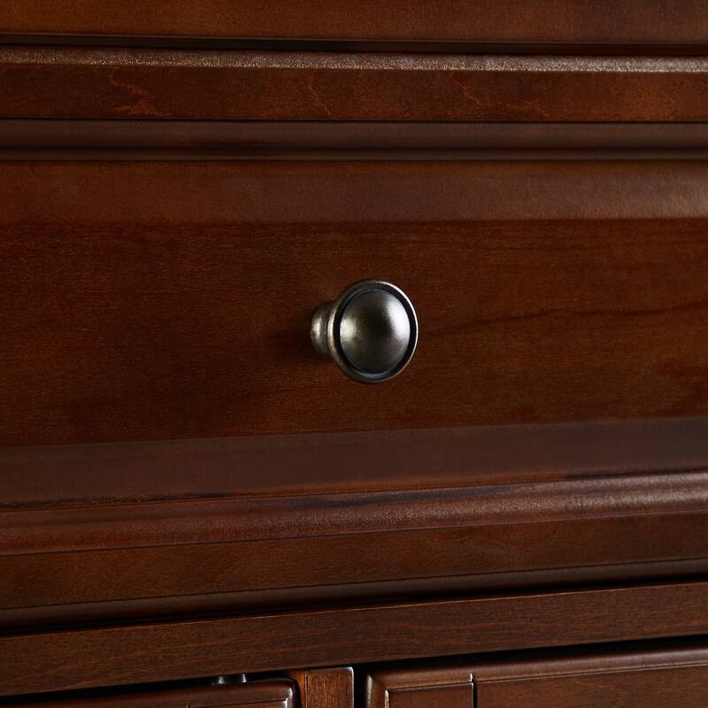 Crosley Cambridge Natural Wood Top Kitchen Island in Vintage Mahogany Finish - 18"d x 51.5"w x 34"h