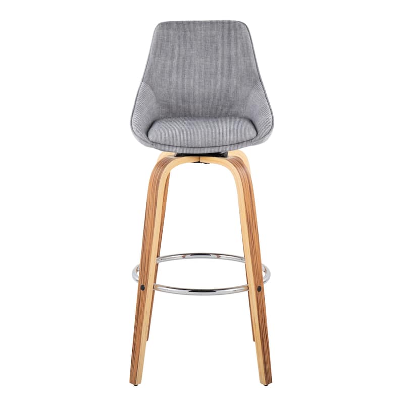 Carson Carrington Alba 30" Fixed-Height Bar Stool with Bent Wood Legs & Round Footrest (Set of 2)