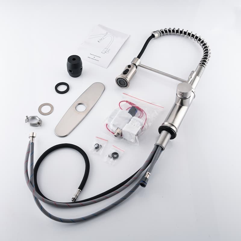 Touch Kitchen Faucet with Pull Down Sprayer, Brushed Nickel - Total Height : 19.25 Inches