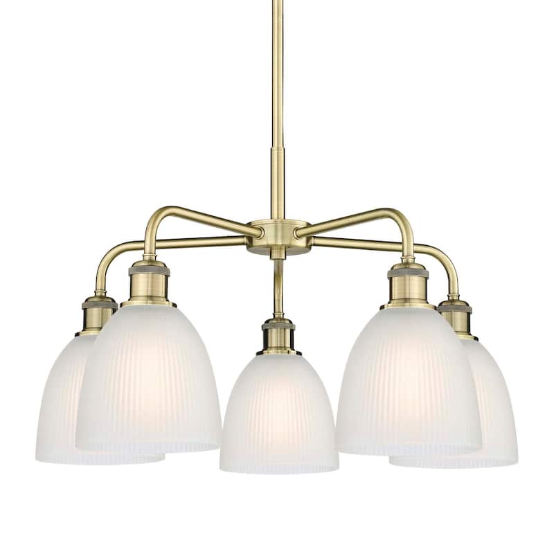Innovations Lighting 516-5CR-15-24 Castile Chandelier Castile 5 Light - Antique Brass / White