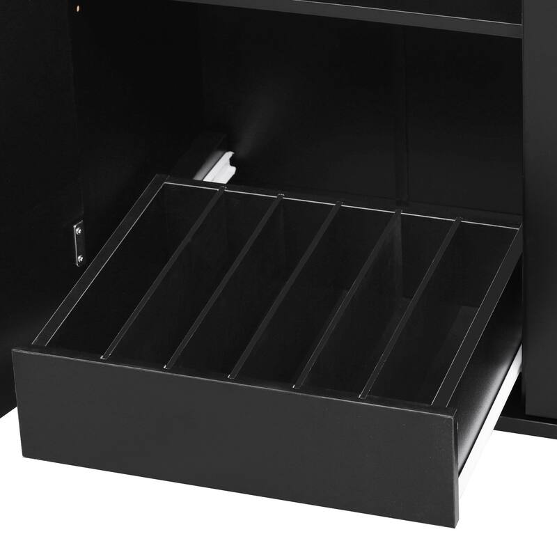 47.2'' Farmhouse Kitchen Island with Drop Leaf, Removable Side Racks, Towel Rack and 2 Drawers - 47.2'' x 27.2'' x 39.2''