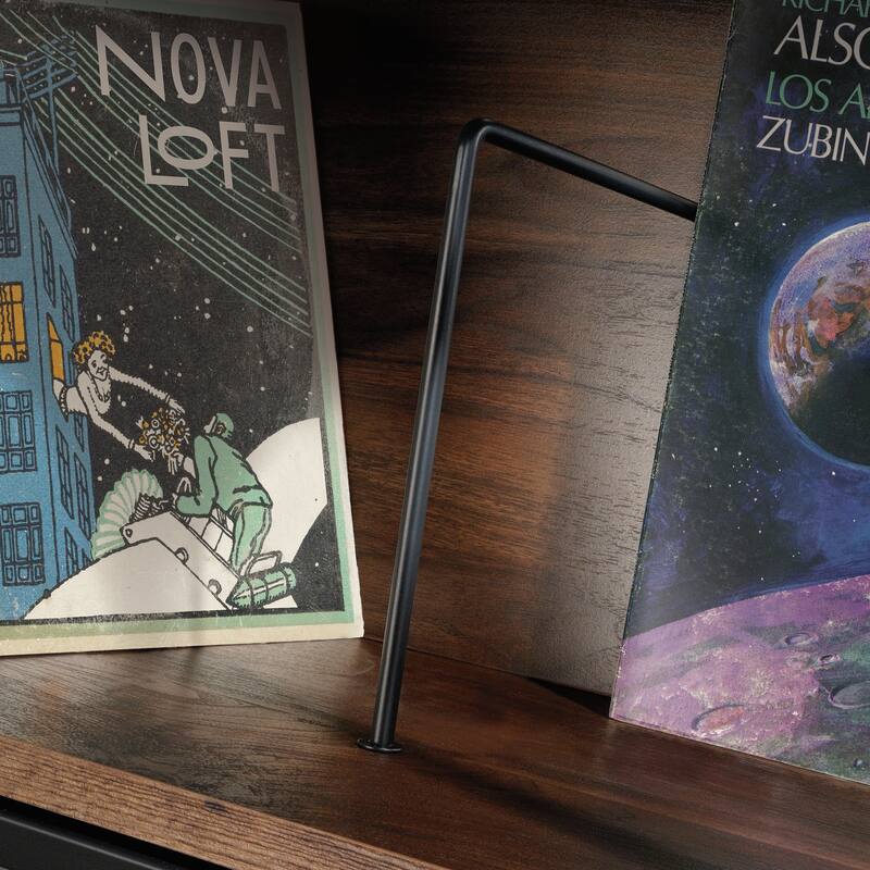 Wood Accent Storage with Tilted Shelves - 25.12" W x 18.50" D x 36.81" H